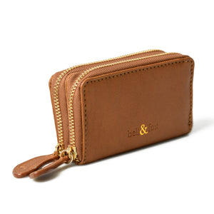 
                  
                    Load image into Gallery viewer, AVA Mini Double Zip Purse - Caramel
                  
                