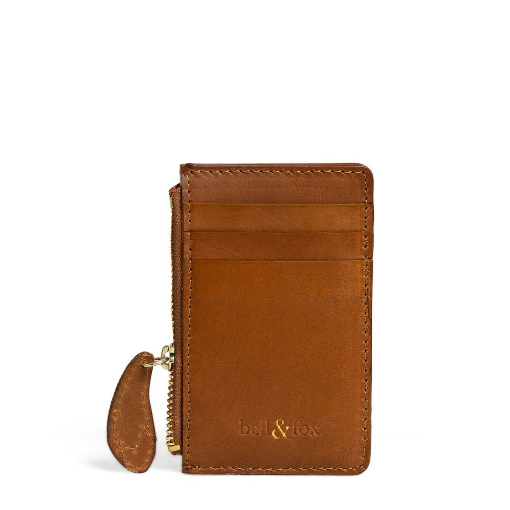 LIA Leather Card Holder -  Caramel