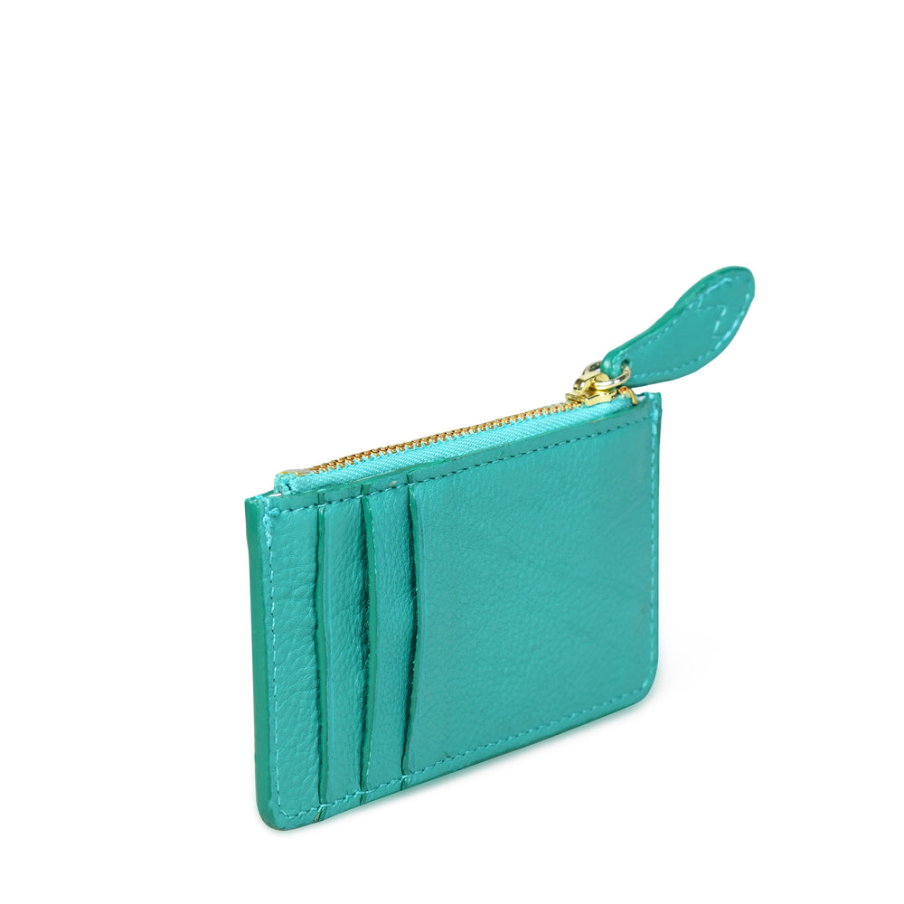 
                  
                    Load image into Gallery viewer, LIA Leather Card Holder - Teal Leather
                  
                