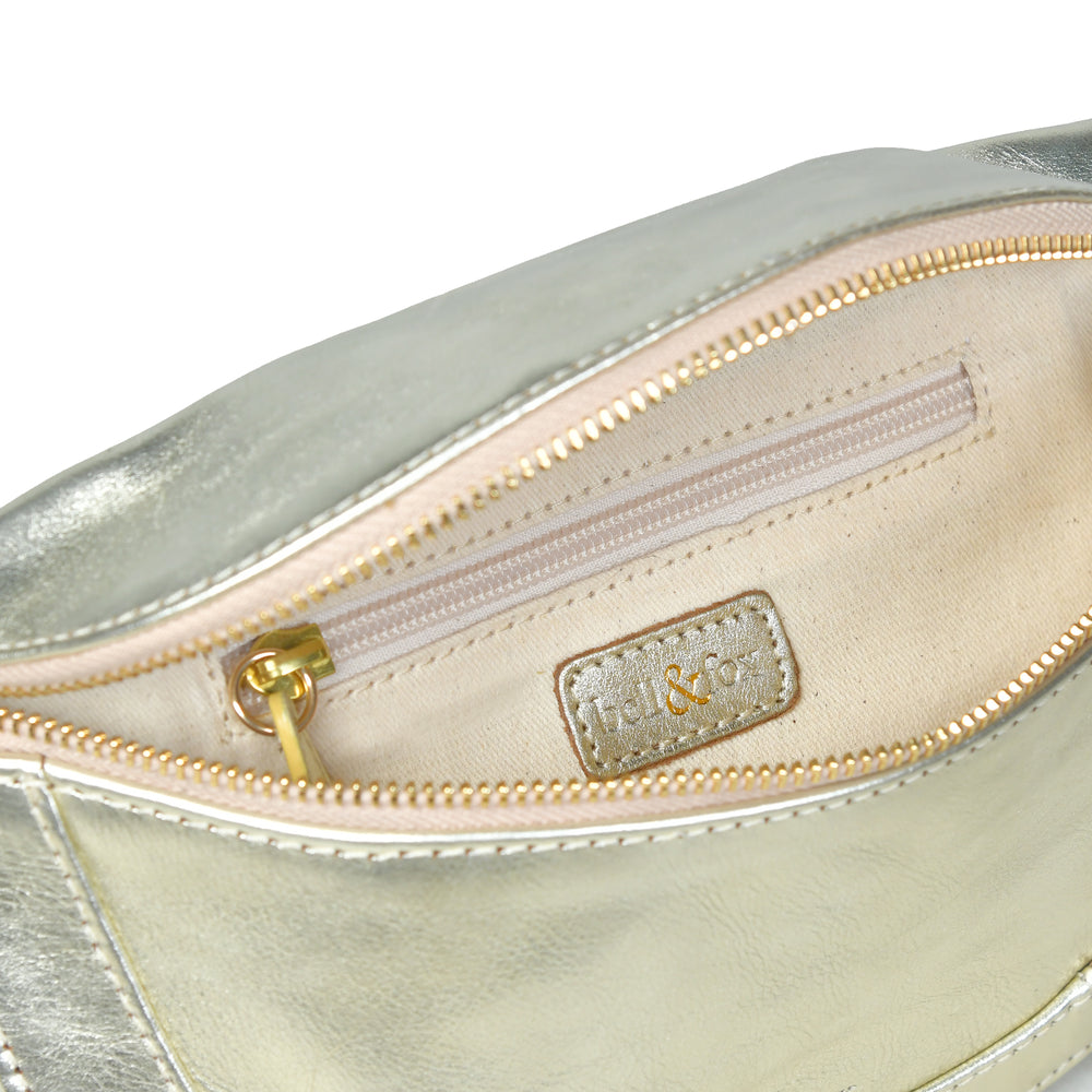 
                  
                    Load image into Gallery viewer, LIBERTY Crossbody Bag in Gold Metallic Leather
                  
                