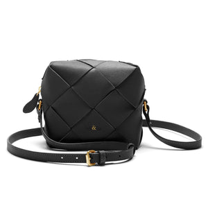 
                  
                    Load image into Gallery viewer, ASHA Hand Woven Crossbody Bag in Black Leather
                  
                