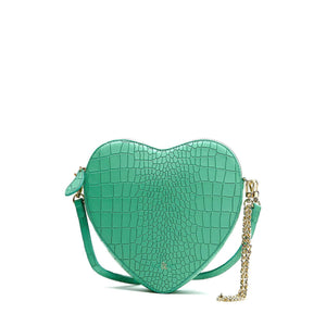 
                  
                    Load image into Gallery viewer, AMOUR HEART SHAPE CROSS BODY BAG MINT CROC
                  
                
