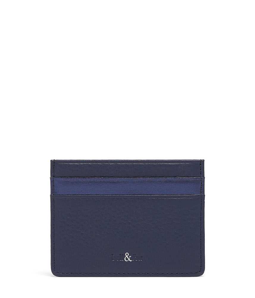 navy leather card holder