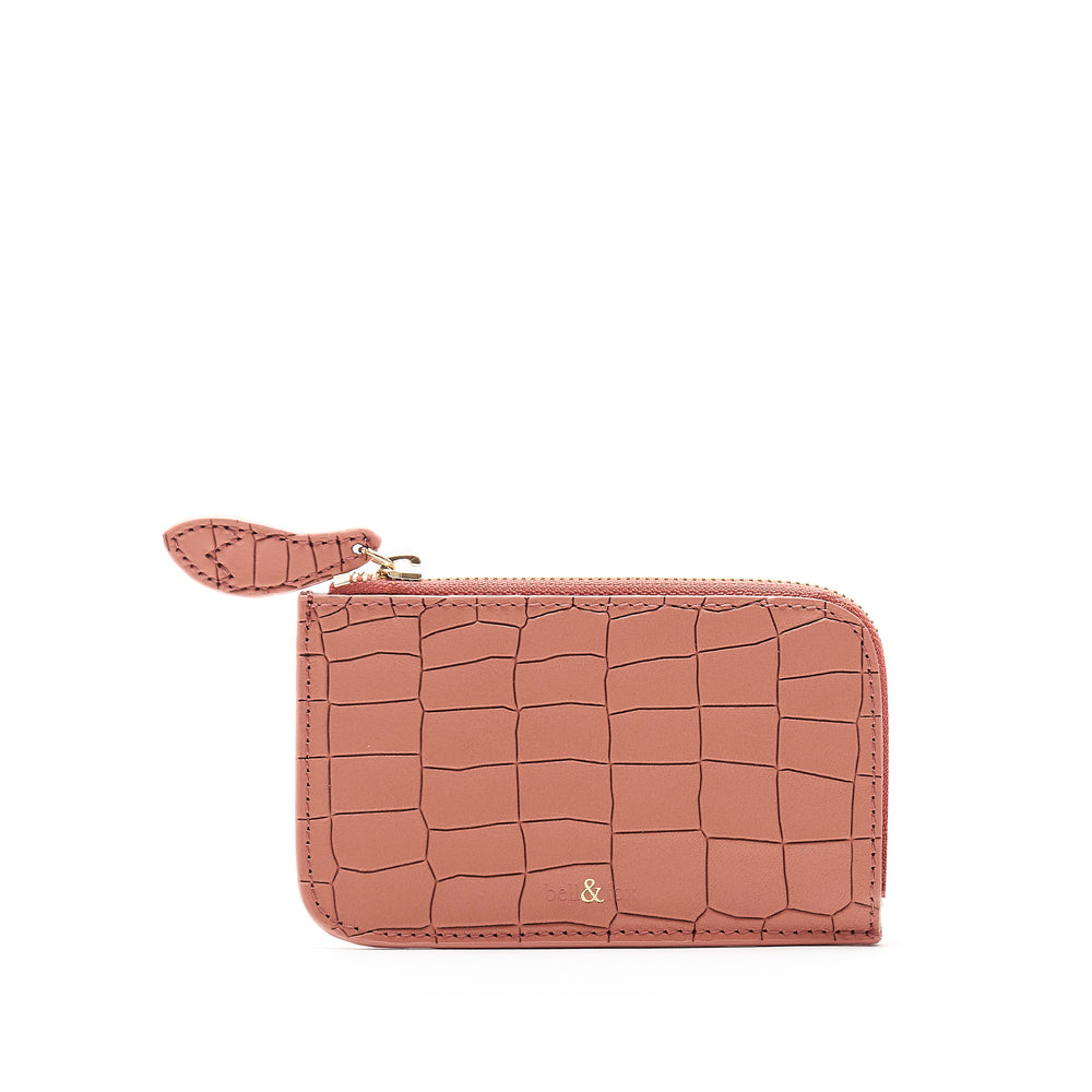 FERN Leather Card Holder - Terracotta Croc
