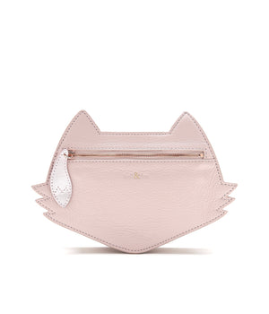 
                  
                    Load image into Gallery viewer, rose pink leather fox crossbody wristlet bag
                  
                