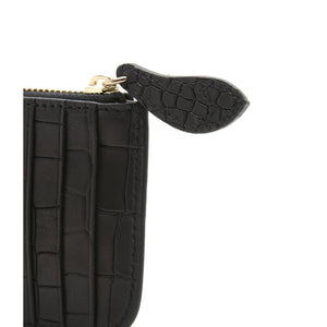 
                  
                    Load image into Gallery viewer, FERN Leather Card Holder - Black Croc
                  
                