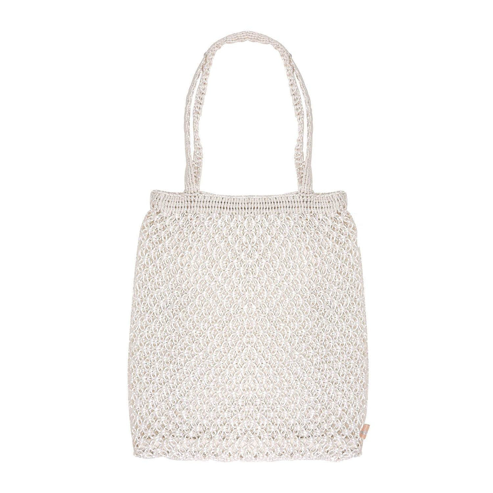 
                  
                    Load image into Gallery viewer, dove grey white hand woven macrame shopper bag
                  
                