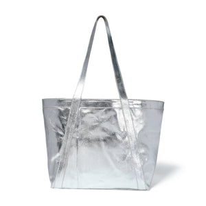 
                  
                    Load image into Gallery viewer, LEX Tote in Silver Foil Canvas
                  
                