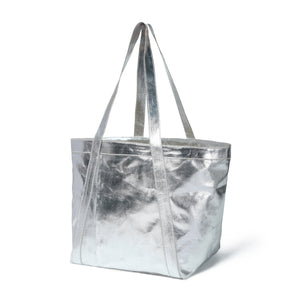 
                  
                    Load image into Gallery viewer, LEX Tote in Silver Foil Canvas
                  
                