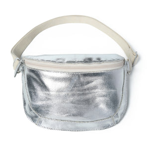 
                  
                    Load image into Gallery viewer, LAINE Crossbody Bag in Silver Foil Canvas
                  
                