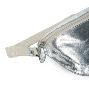 
                  
                    Load image into Gallery viewer, LAINE Crossbody Bag in Silver Foil Canvas
                  
                