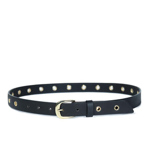 
                  
                    Load image into Gallery viewer, Misha Eyelet Leather Belt - Black
                  
                