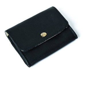 
                  
                    Load image into Gallery viewer, AMELIE  Popper Card Holder Purse with Zip - Black
                  
                