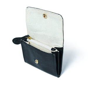 
                  
                    Load image into Gallery viewer, AMELIE  Popper Card Holder Purse with Zip - Black
                  
                