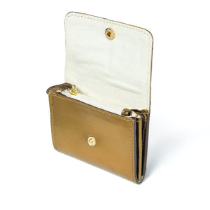 
                  
                    Load image into Gallery viewer, AMELIE  Popper Card Holder Purse with Zip - Bronze
                  
                