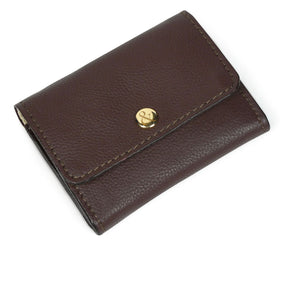 
                  
                    Load image into Gallery viewer, AMELIE  Popper Card Holder Purse with Zip - Chocolate Brown
                  
                