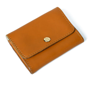 
                  
                    Load image into Gallery viewer, AMELIE  Popper Card Holder Purse with Zip - Caramel
                  
                