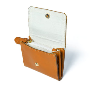 
                  
                    Load image into Gallery viewer, AMELIE  Popper Card Holder Purse with Zip - Caramel
                  
                