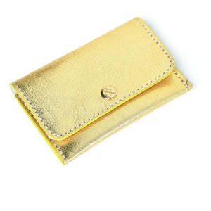 
                  
                    Load image into Gallery viewer, AMELIE  Popper Card Holder Purse with Zip - Dark Gold
                  
                