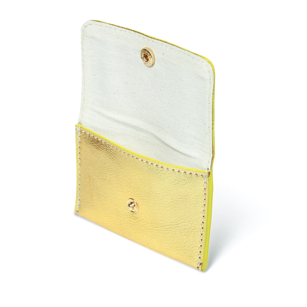 
                  
                    Load image into Gallery viewer, AMELIE  Popper Card Holder Purse with Zip - Dark Gold
                  
                