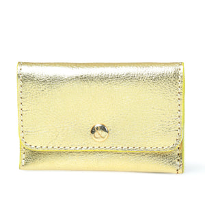 
                  
                    Load image into Gallery viewer, AMELIE  Popper Card Holder Purse with Zip - Dark Gold
                  
                
