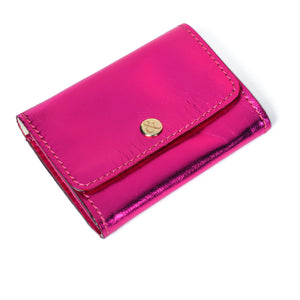 
                  
                    Load image into Gallery viewer, AMELIE  Popper Card Holder Purse with Zip - Fuschia Metallic
                  
                