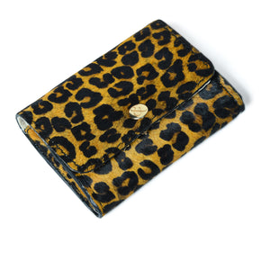 
                  
                    Load image into Gallery viewer, AMELIE  Popper Card Holder Purse with Zip - Leopard Print
                  
                