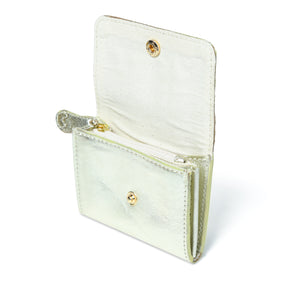 
                  
                    Load image into Gallery viewer, AMELIE  Popper Card Holder Purse with Zip - Pale Gold
                  
                