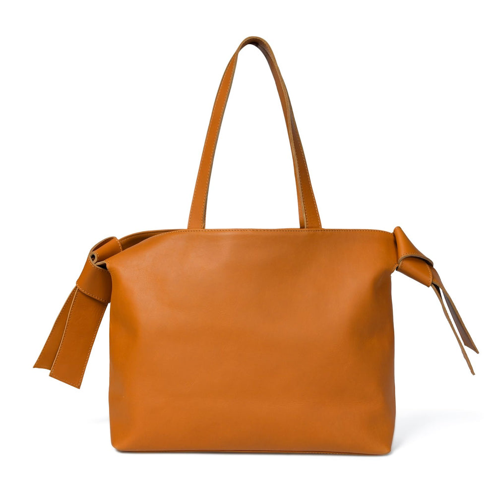 
                  
                    Load image into Gallery viewer, ANIKA Bow Detail Tote in Caramel
                  
                