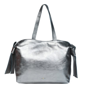 
                  
                    Load image into Gallery viewer, ANIKA Bow Detail Tote in Gunmetal
                  
                