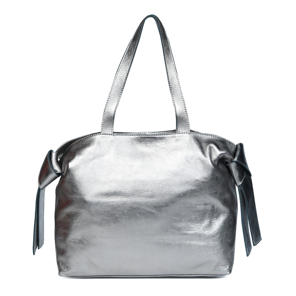 
                  
                    Load image into Gallery viewer, ANIKA Bow Detail Tote in Gunmetal
                  
                