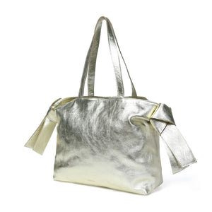 
                  
                    Load image into Gallery viewer, ANIKA Bow Detail Tote in Pale Gold
                  
                