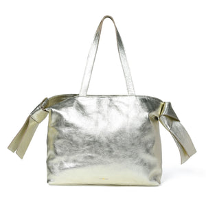 
                  
                    Load image into Gallery viewer, ANIKA Bow Detail Tote in Pale Gold
                  
                