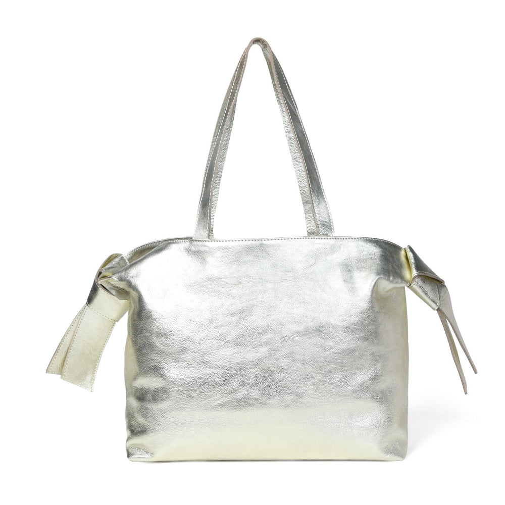 
                  
                    Load image into Gallery viewer, ANIKA Bow Detail Tote in Pale Gold
                  
                