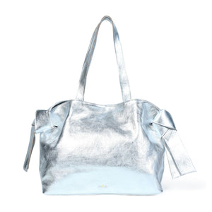 
                  
                    Load image into Gallery viewer, ANIKA Bow Detail Tote in Silver
                  
                