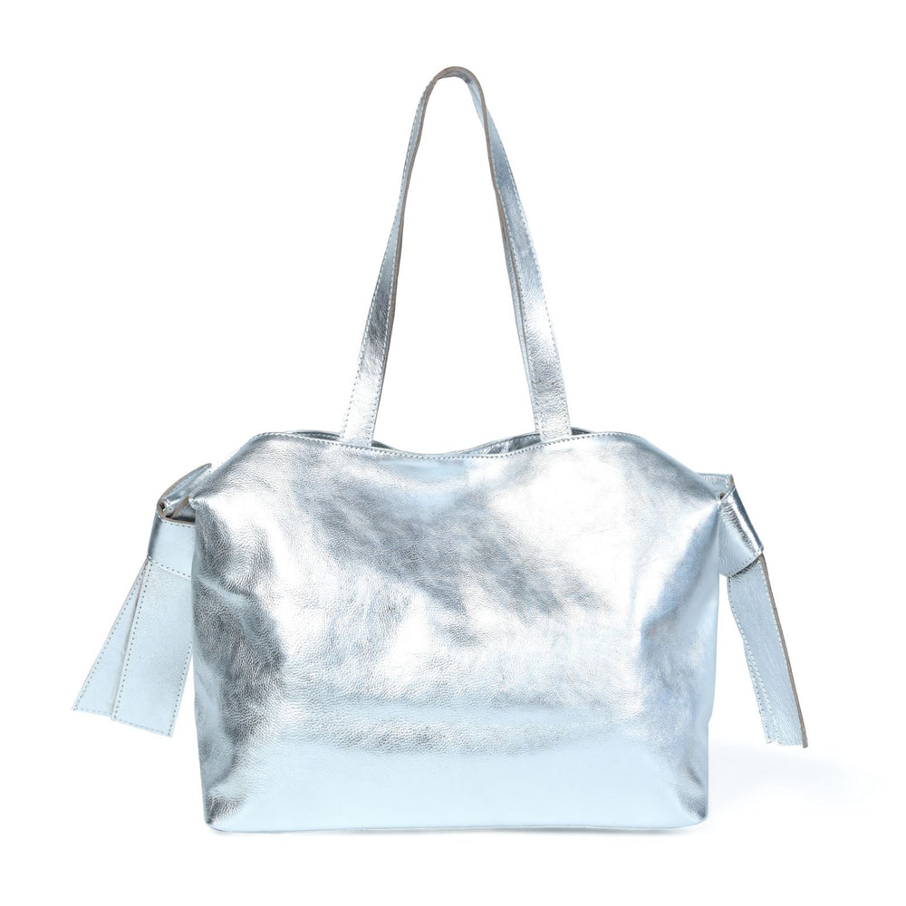 
                  
                    Load image into Gallery viewer, ANIKA Bow Detail Tote in Silver
                  
                