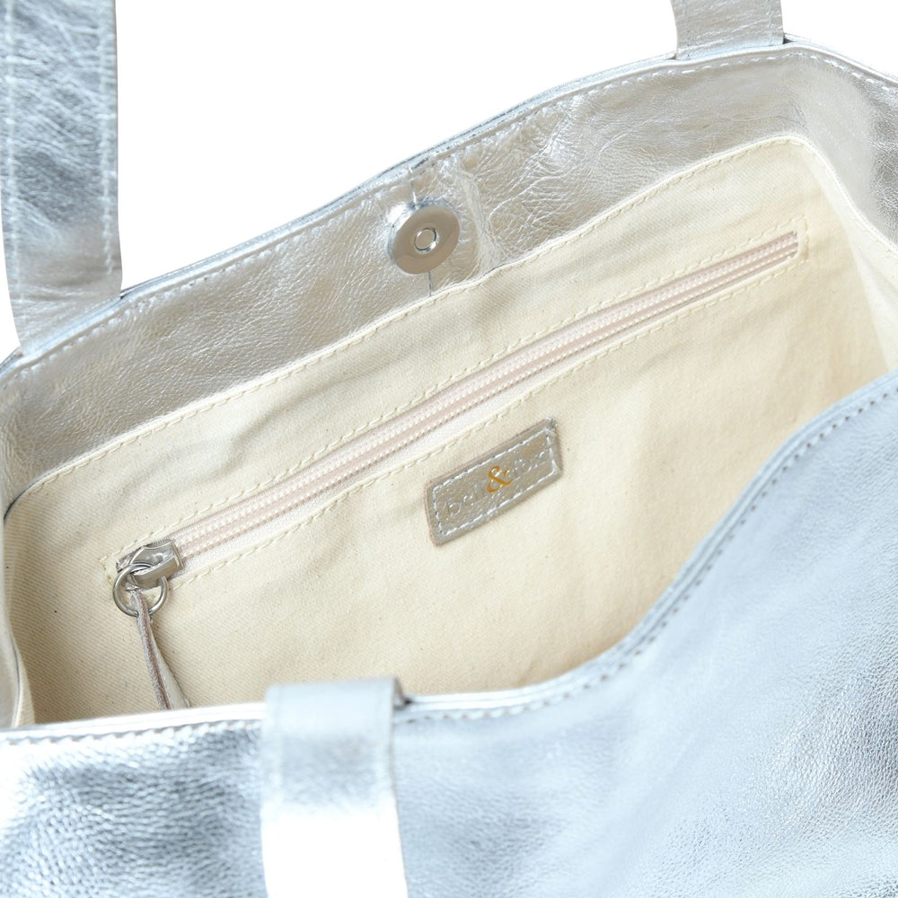 
                  
                    Load image into Gallery viewer, ANIKA Bow Detail Tote in Silver
                  
                