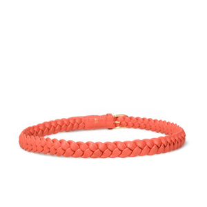 
                  
                    Load image into Gallery viewer, ARYA Woven Leather Belt in Coral Leather
                  
                