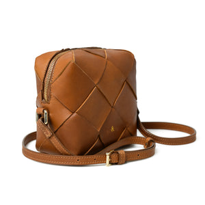 
                  
                    Load image into Gallery viewer, ASHA Hand Woven Crossbody Bag in Caramel Leather
                  
                