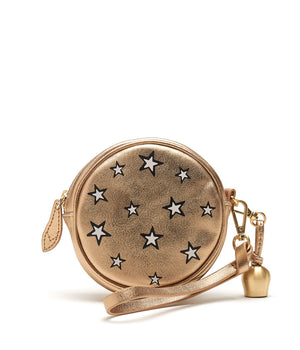 
                  
                    Load image into Gallery viewer, MIMI Mini Wristlet Clutch - Gold Star Print
                  
                