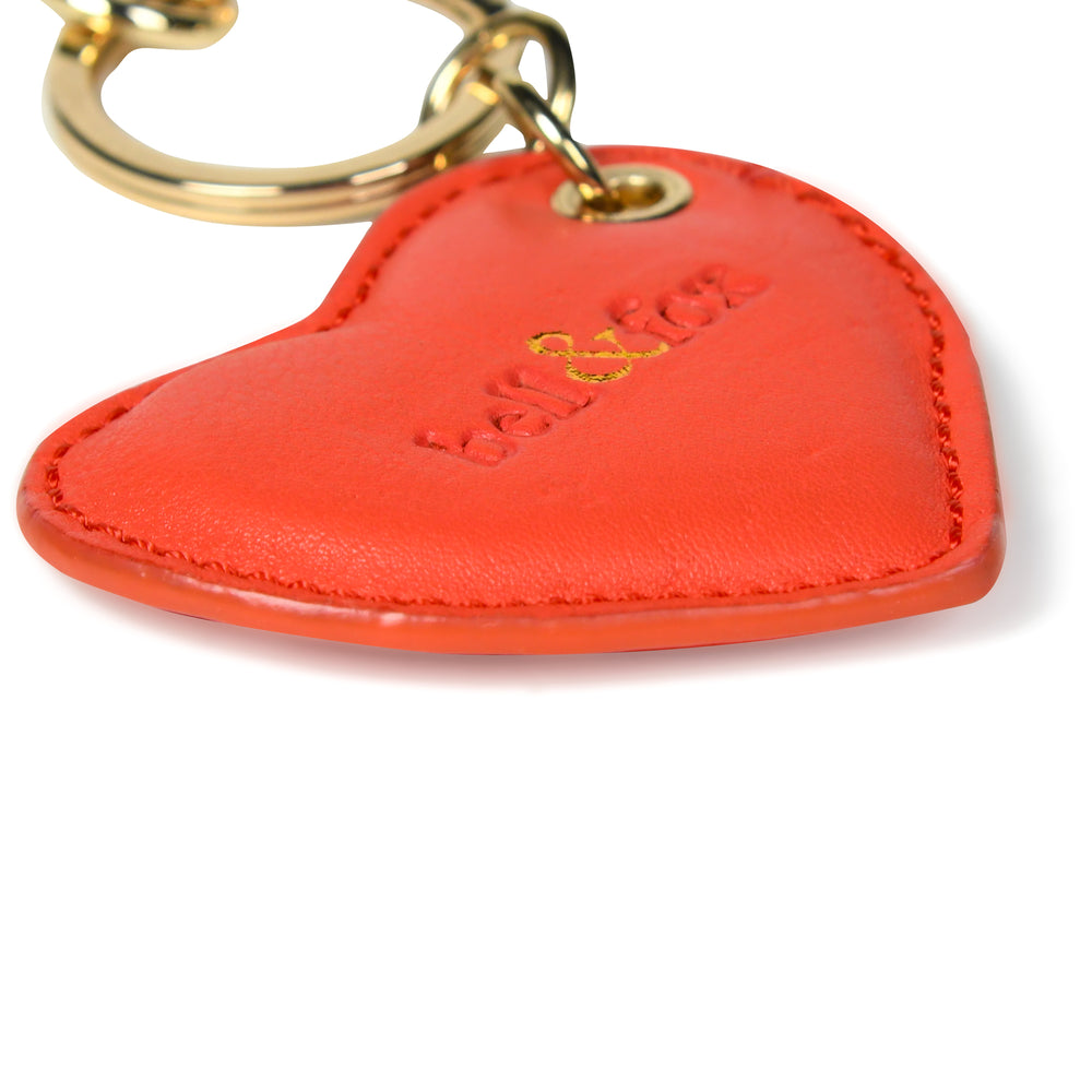 
                  
                    Load image into Gallery viewer, CUPID Heart Keyring - Coral Leather
                  
                