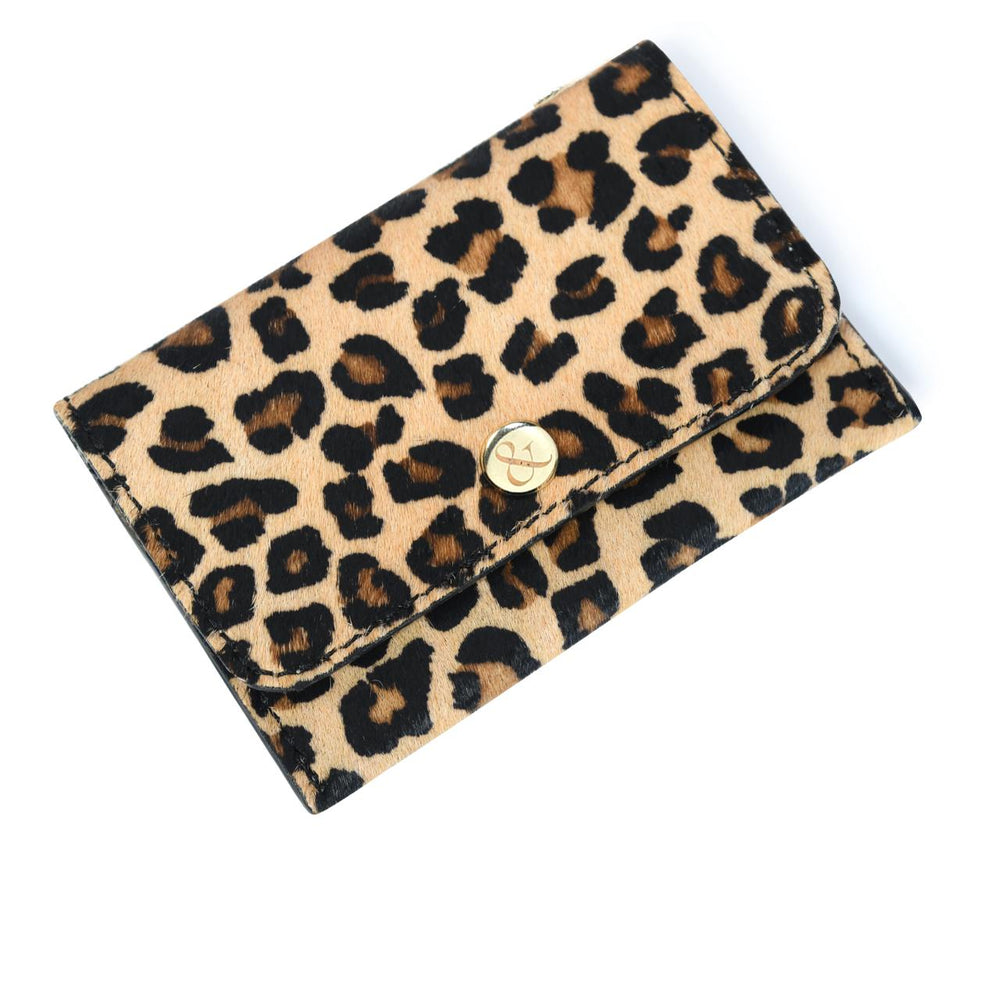 
                  
                    Load image into Gallery viewer, ELLIE  Popper Card Holder Purse - Small Leopard Print
                  
                