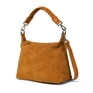 
                  
                    Load image into Gallery viewer, HALLIE Slouch Crossbody in Tan Suede
                  
                