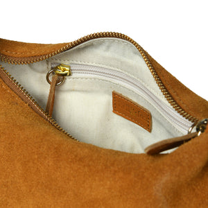 
                  
                    Load image into Gallery viewer, HALLIE Slouch Crossbody in Tan Suede
                  
                