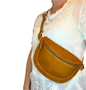 
                  
                    Load image into Gallery viewer, LIBERTY Crossbody Bag in Caramel Leather
                  
                