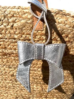 
                  
                    Load image into Gallery viewer, MINNIE Bow Bag Charm - Silver Leather
                  
                