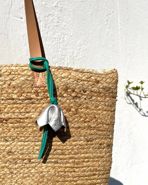 
                  
                    Load image into Gallery viewer, BLOOM Bag Charm - Silver Leather
                  
                