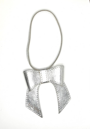 
                  
                    Load image into Gallery viewer, MINNIE Bow Bag Charm - Silver Leather
                  
                