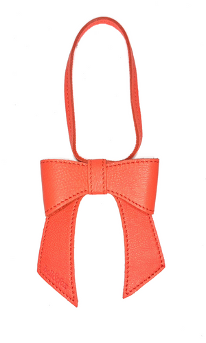 
                  
                    Load image into Gallery viewer, MINERVA Bow Bag Charm - Coral Leather
                  
                