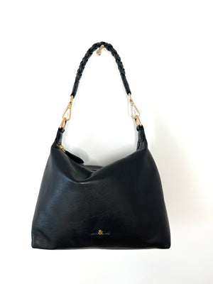 
                  
                    Load image into Gallery viewer, HALLIE Slouch Crossbody in Black Leather
                  
                